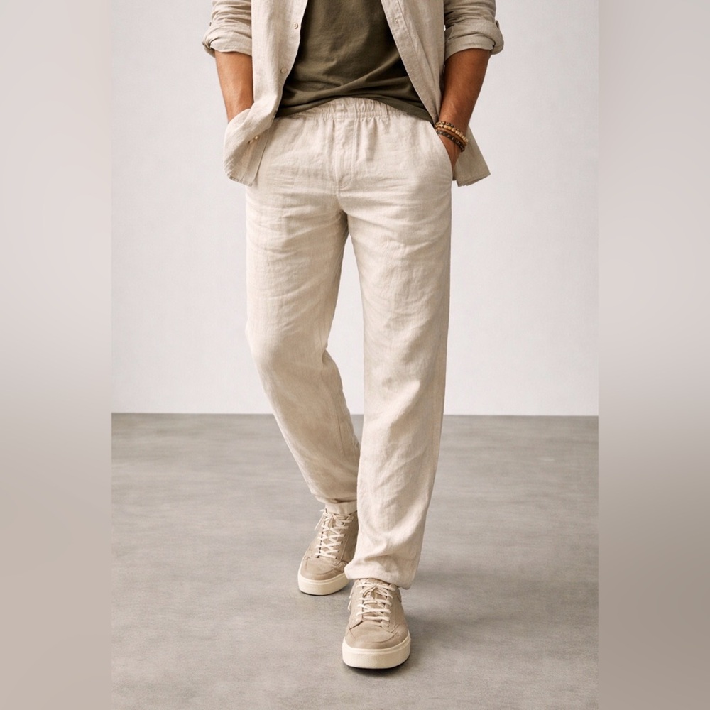 NFINITY Men's Beige Chino Pants